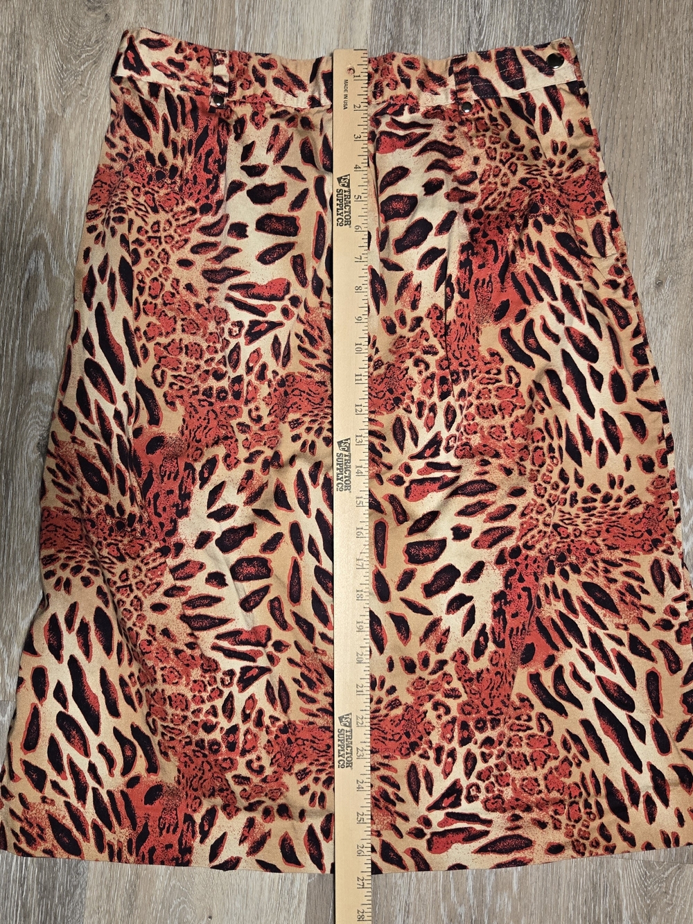 Vintage Animal Print Mopwife Pencil Skirt in Red and Tan Size 14 - Picture 4 of 8